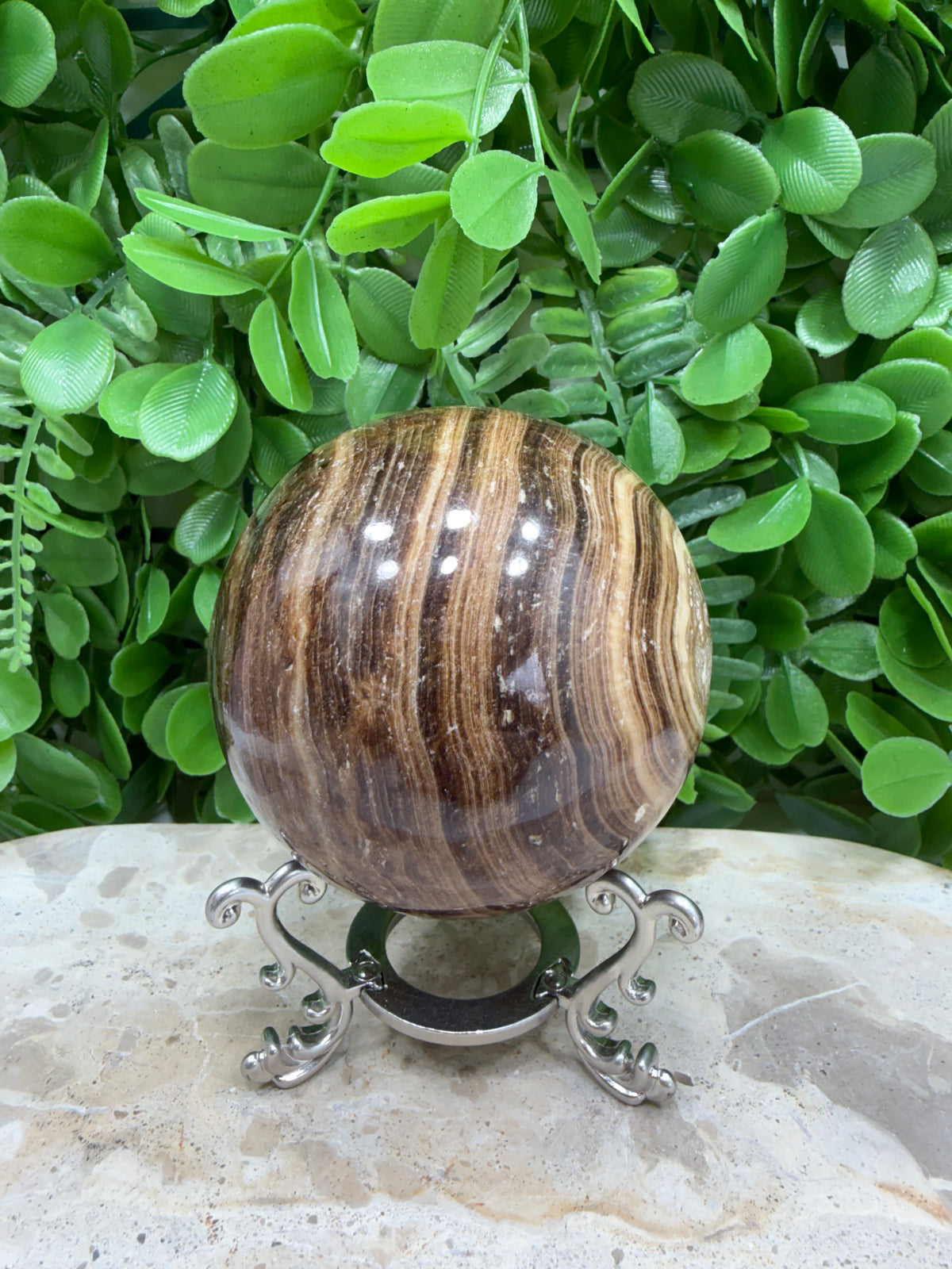 Chocolate Calcite Sphere | Grounding • Emotional Balance • Inner Strength