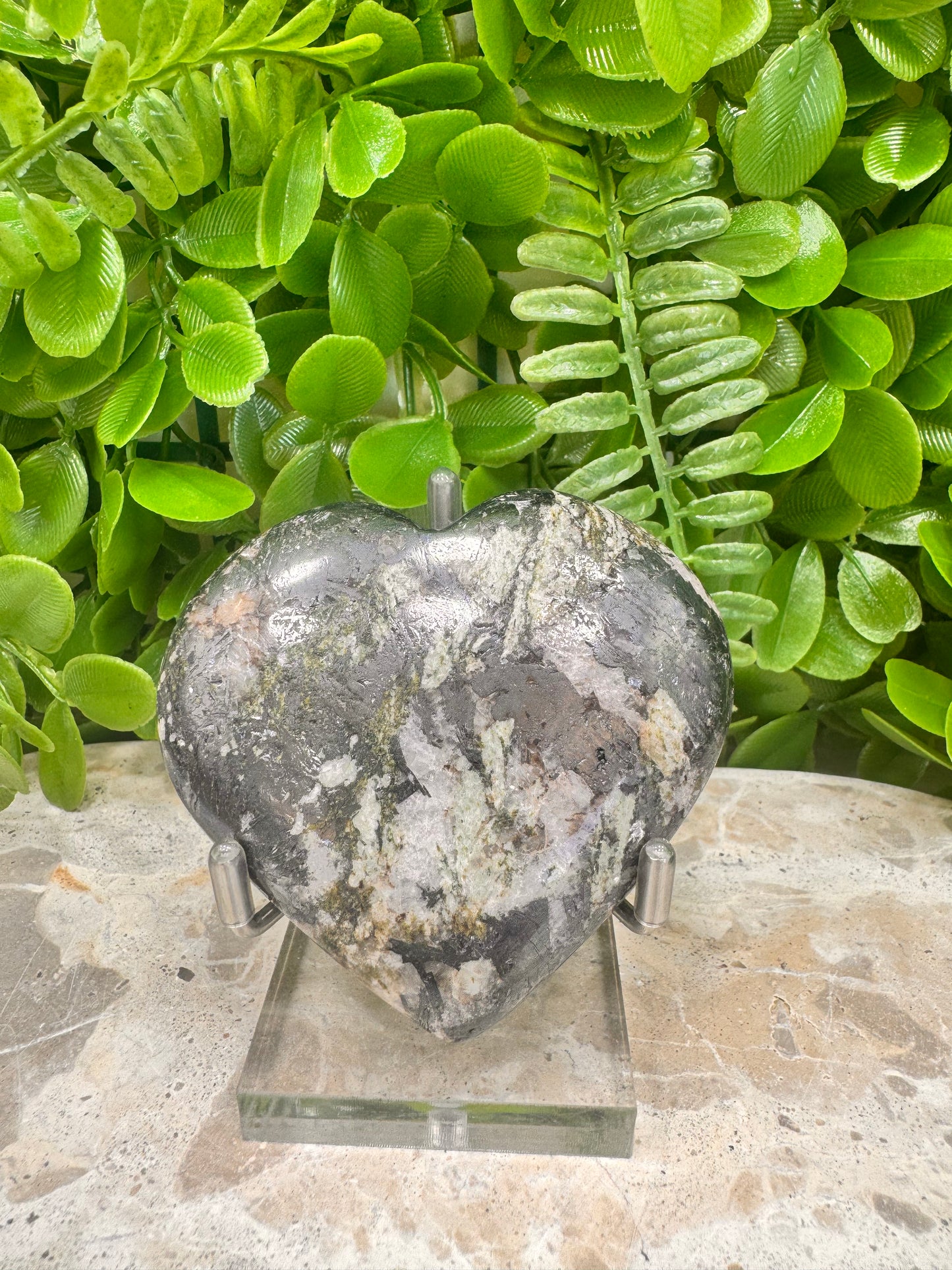 Epidote Hematite / Quartz Heart 206g