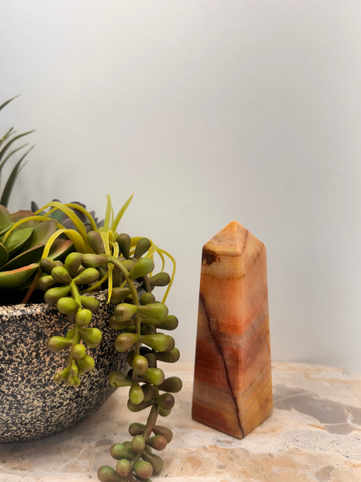 Peach Banded Calcite Points 222g