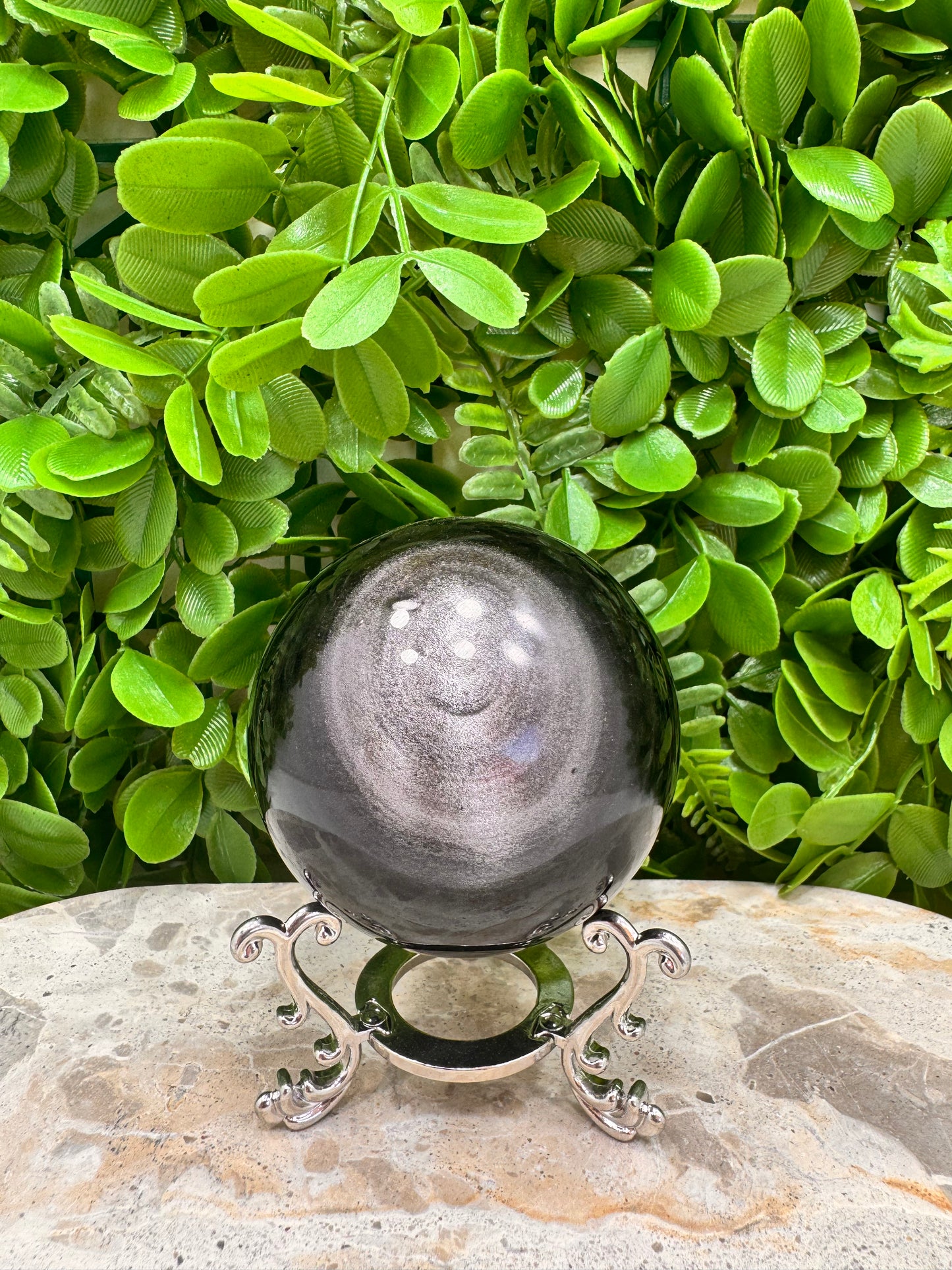 Silver Sheen Obsidian Sphere 434g