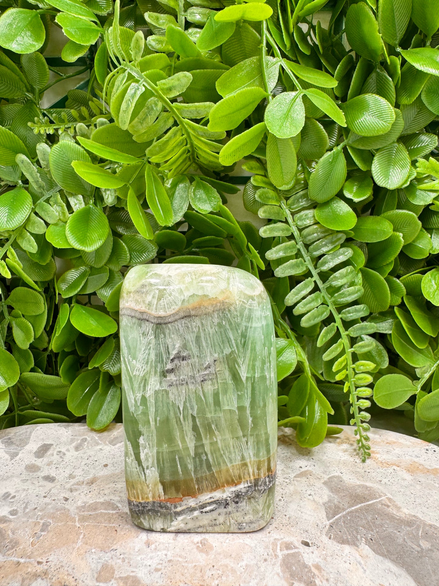 Emerald Kiwi Calcite Freeform 326g