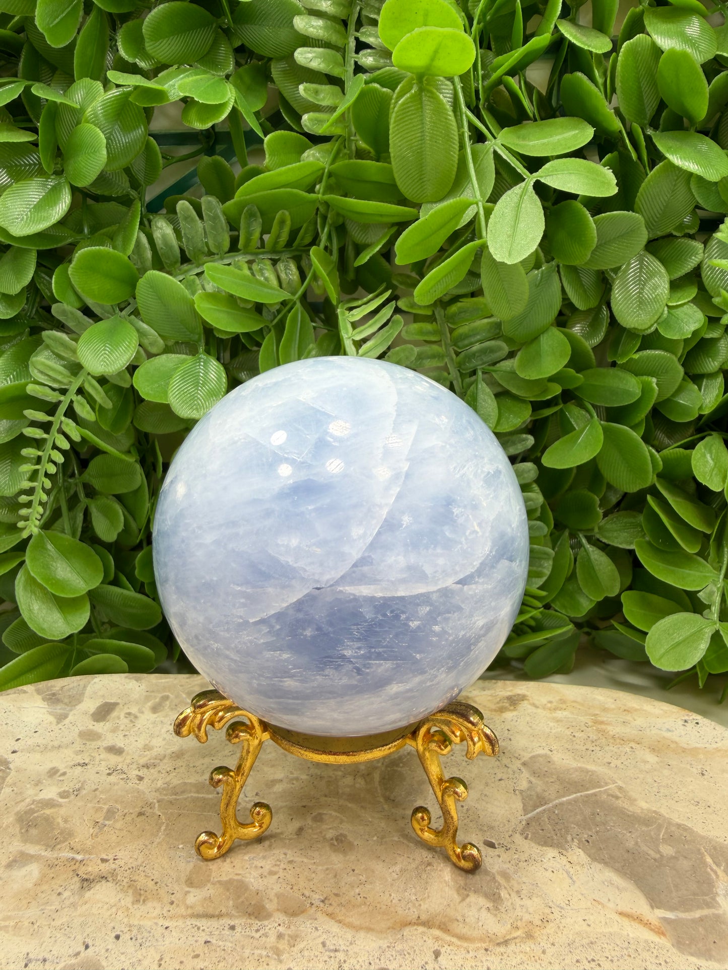 Blue Calcite Sphere 742g
