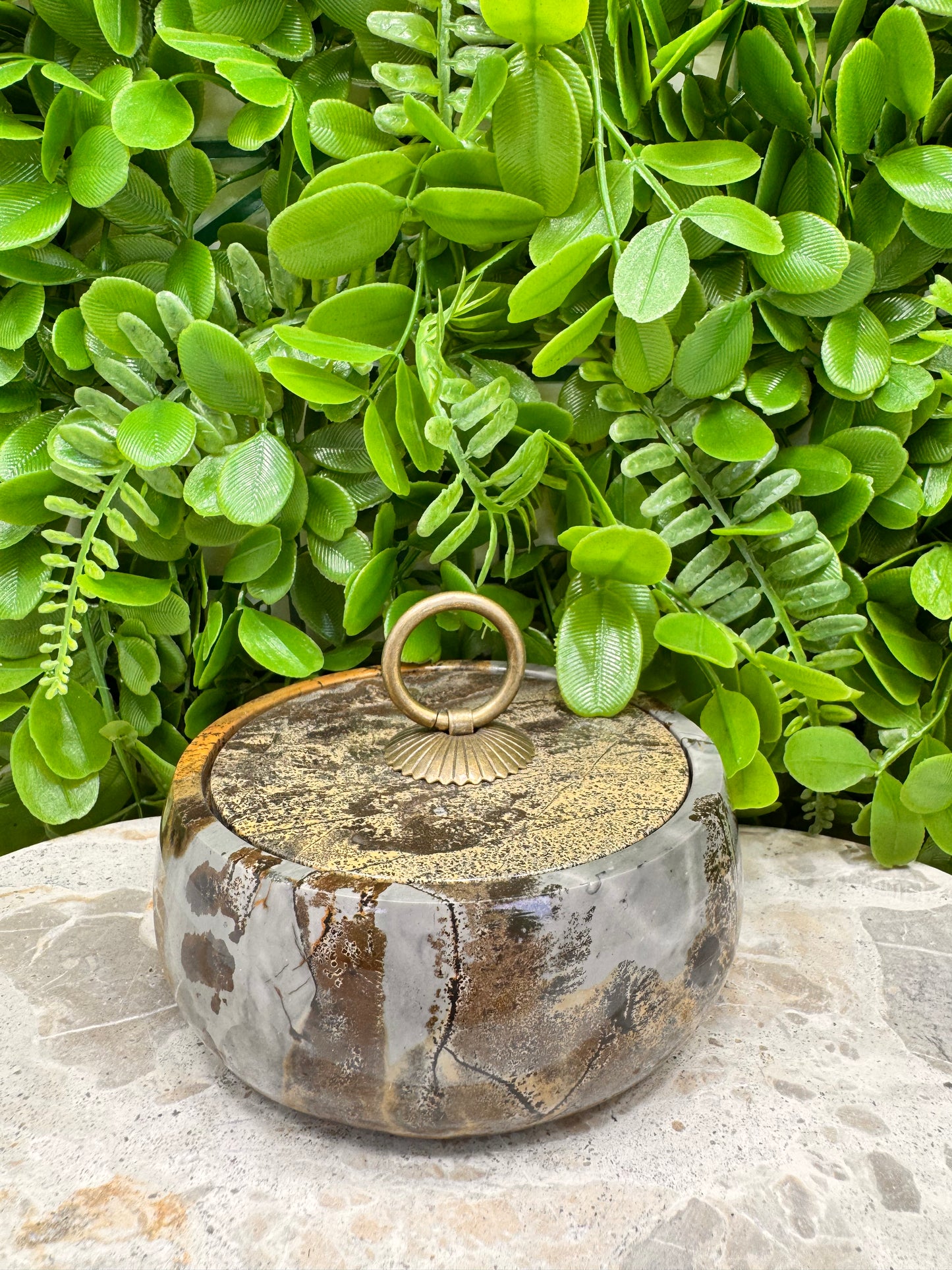Picture Jasper Bowl with Lid 656G