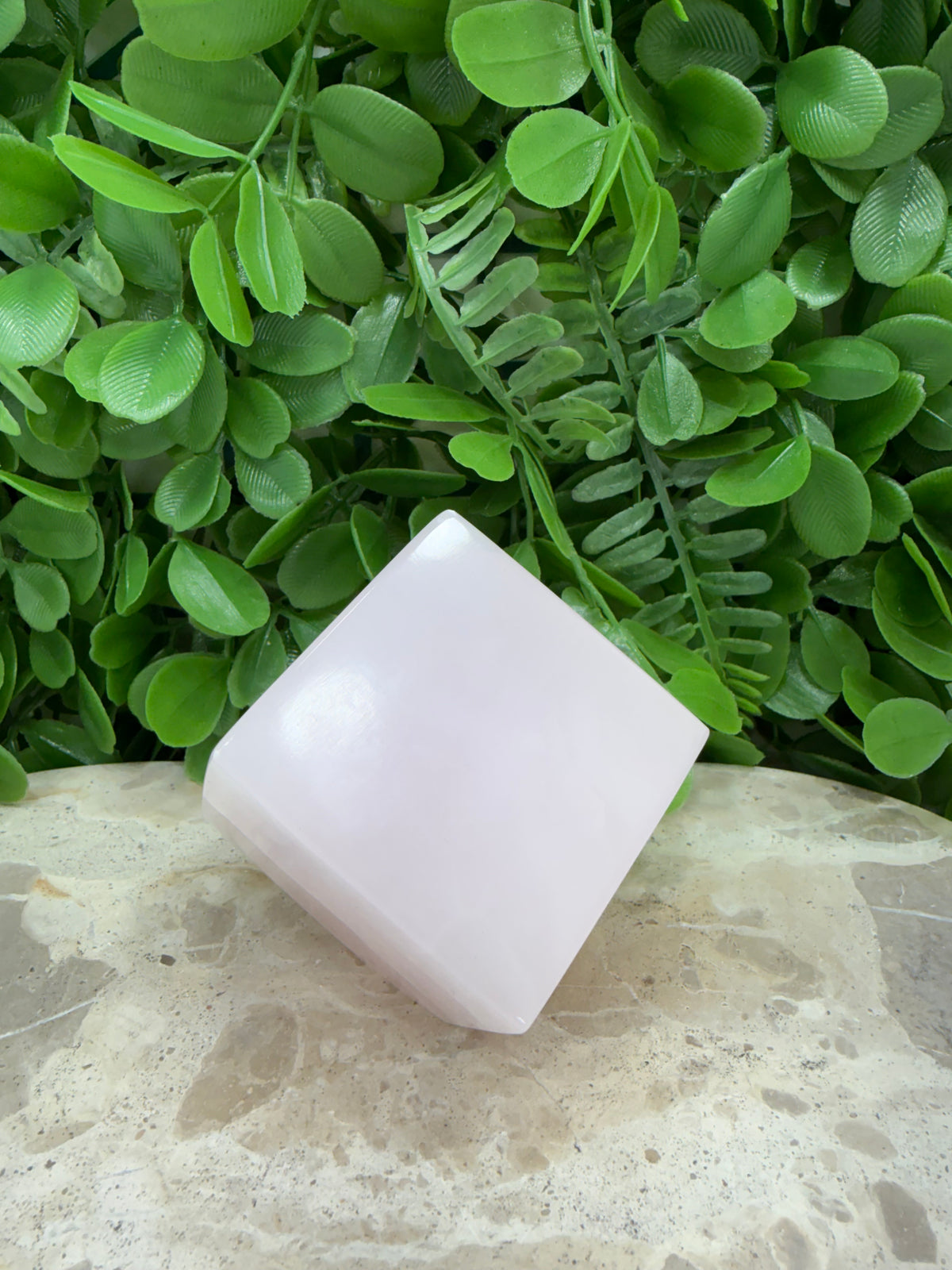 Pink Mangano Cube | Love • Compassion • Calm