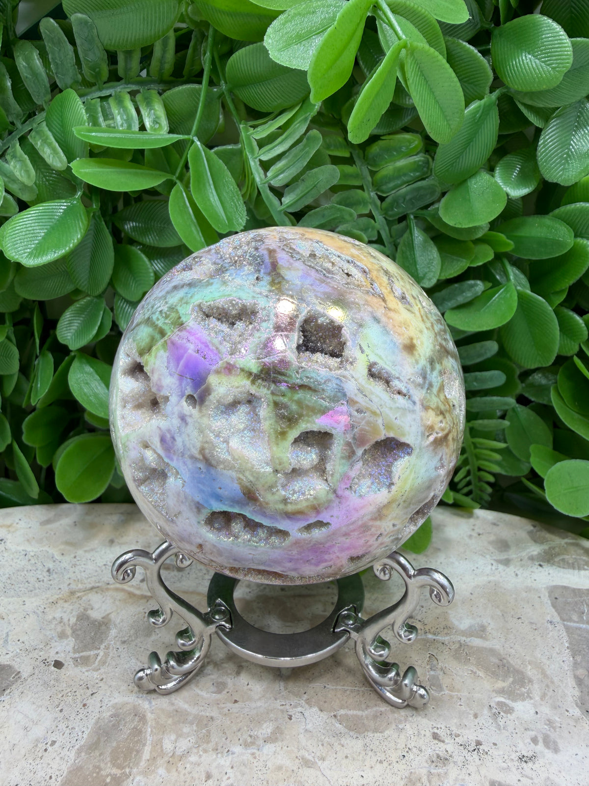 Aura Sphalerite Sphere | Grounding • Confidence • Vitality