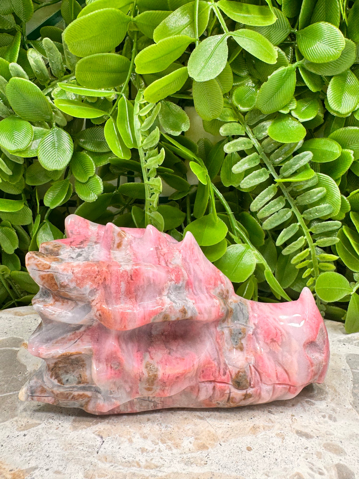 Rhodonite Dragon Skull 744g