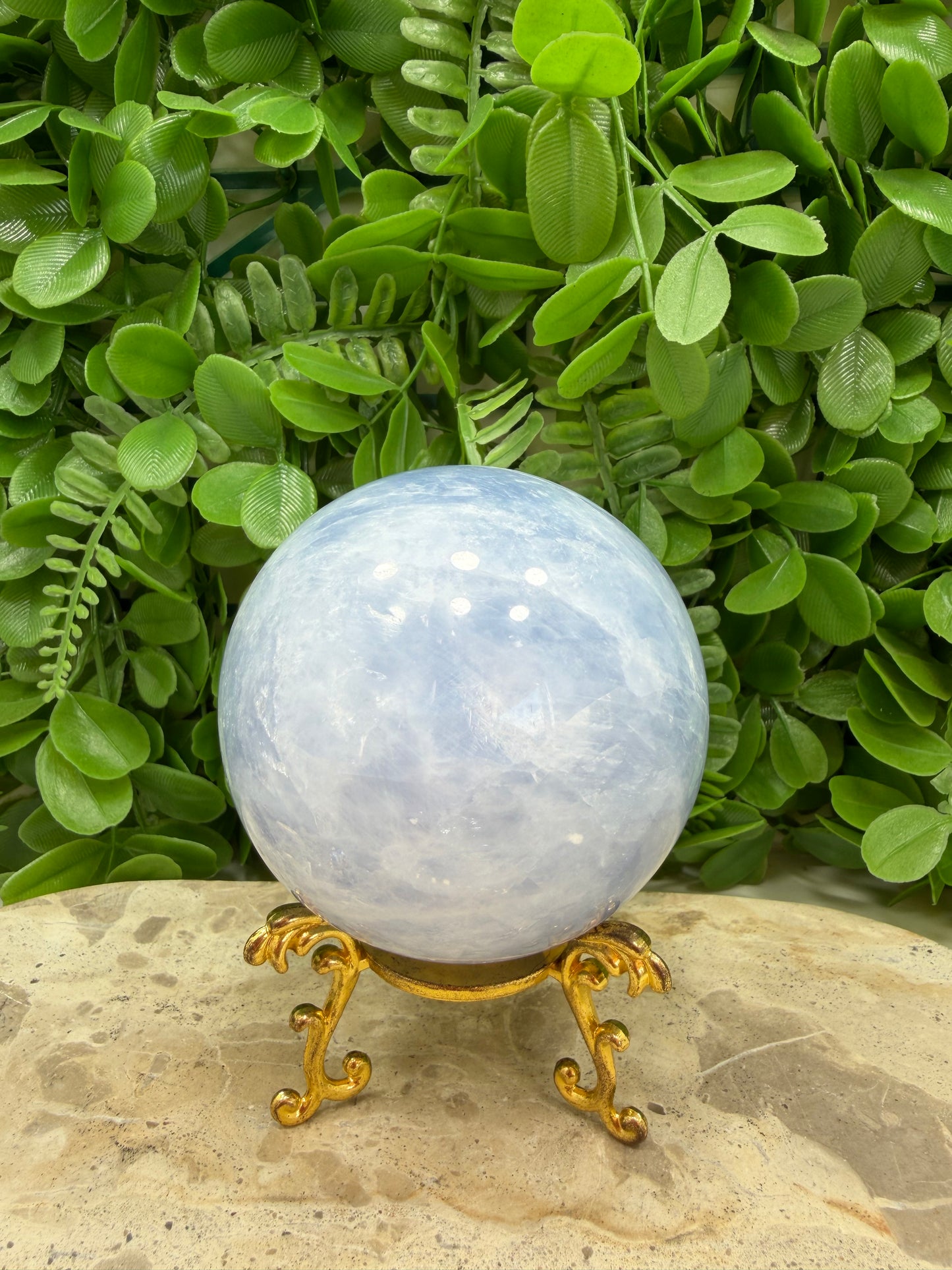 Blue Calcite Sphere 742g