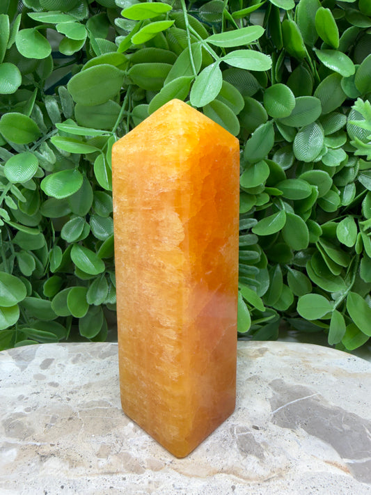 Crystallised Orange Calcite Tower | Energy • Joy • Creativity