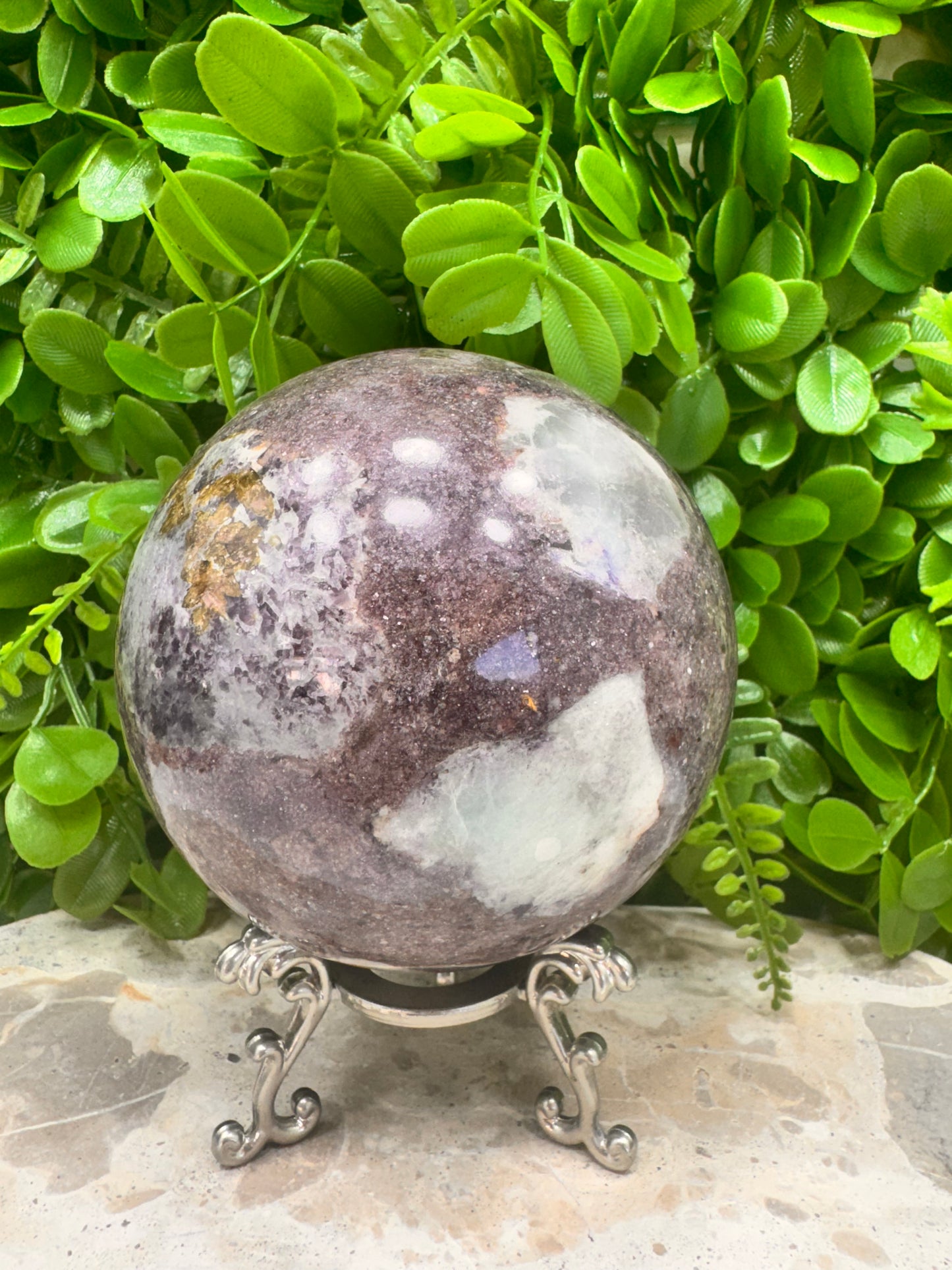 Lepidolite Unicorn Sphere 1334g