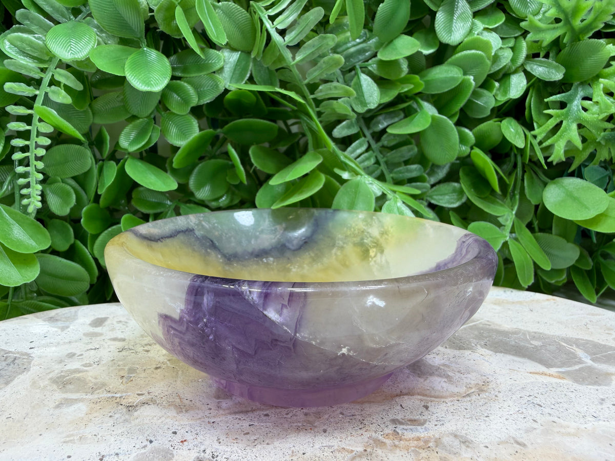 Purple, Yellow Fluorite Bowl | Clarity • Focus • Balance