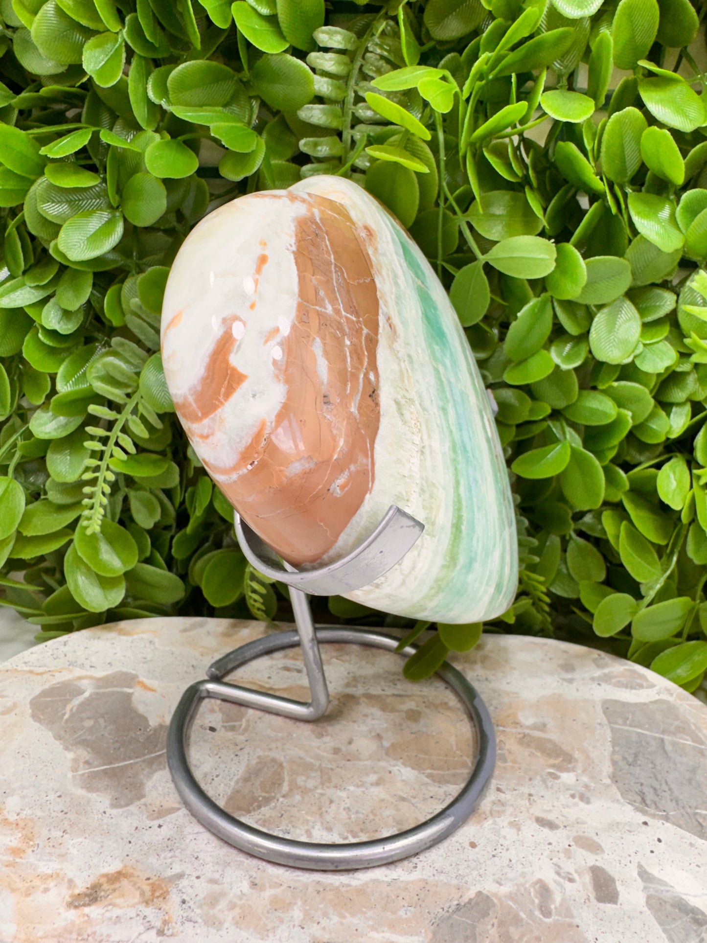 Blue Caribbean Calcite Heart 1534g