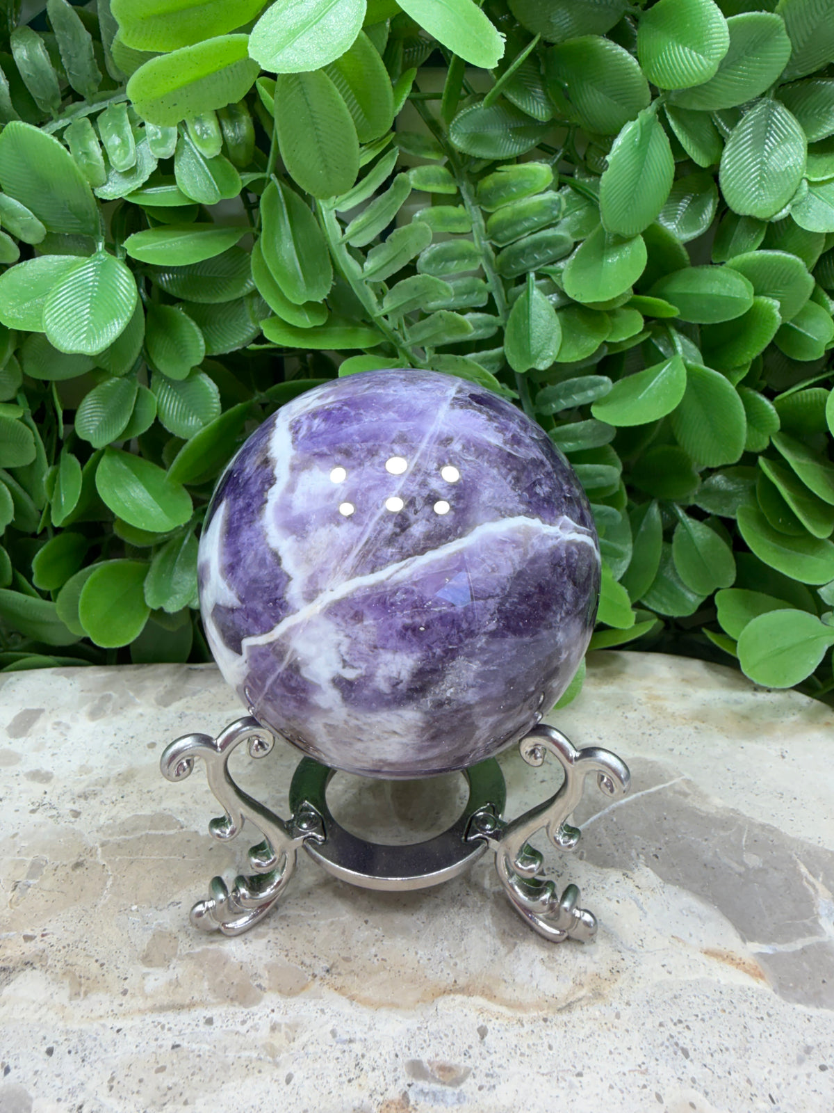 Chevron Amethyst Sphere 358g