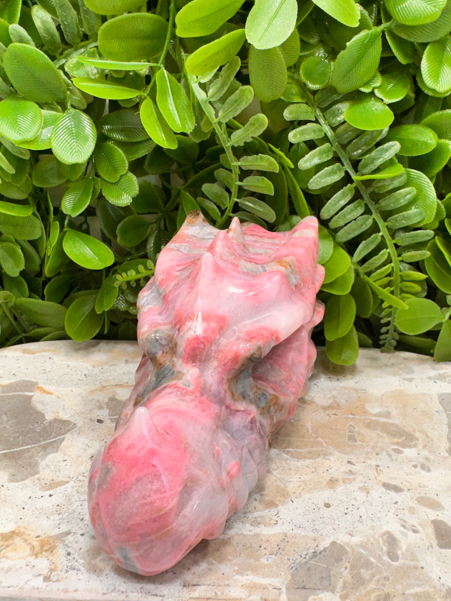 Rhodonite Dragon Skull 744g