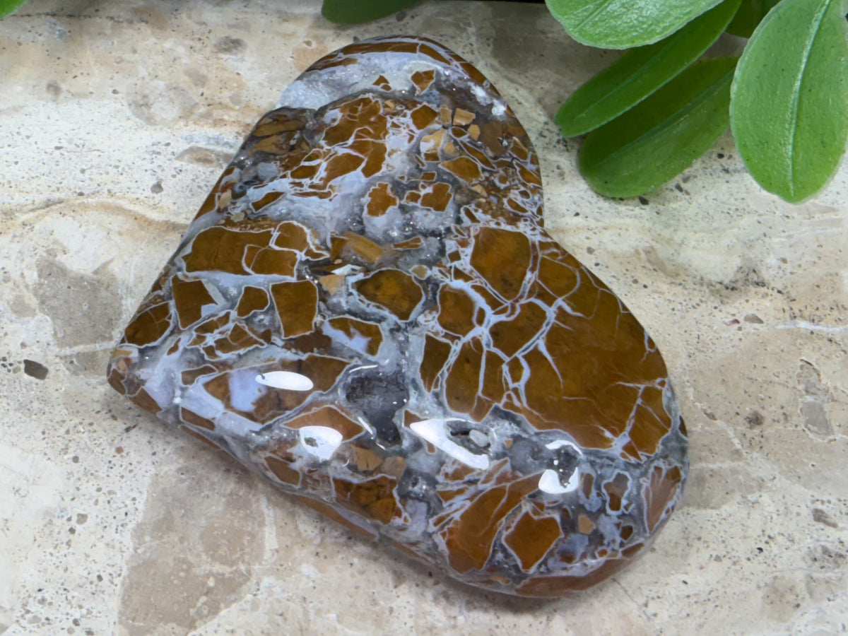 Brecciated Drusy Agate Heart | Strength • Grounding • Stability
