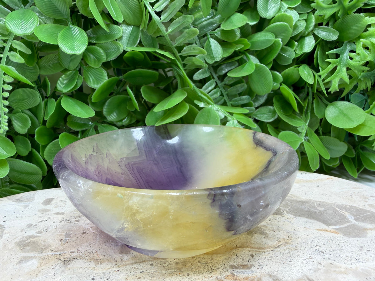Purple, Yellow Fluorite Bowl | Clarity • Focus • Balance