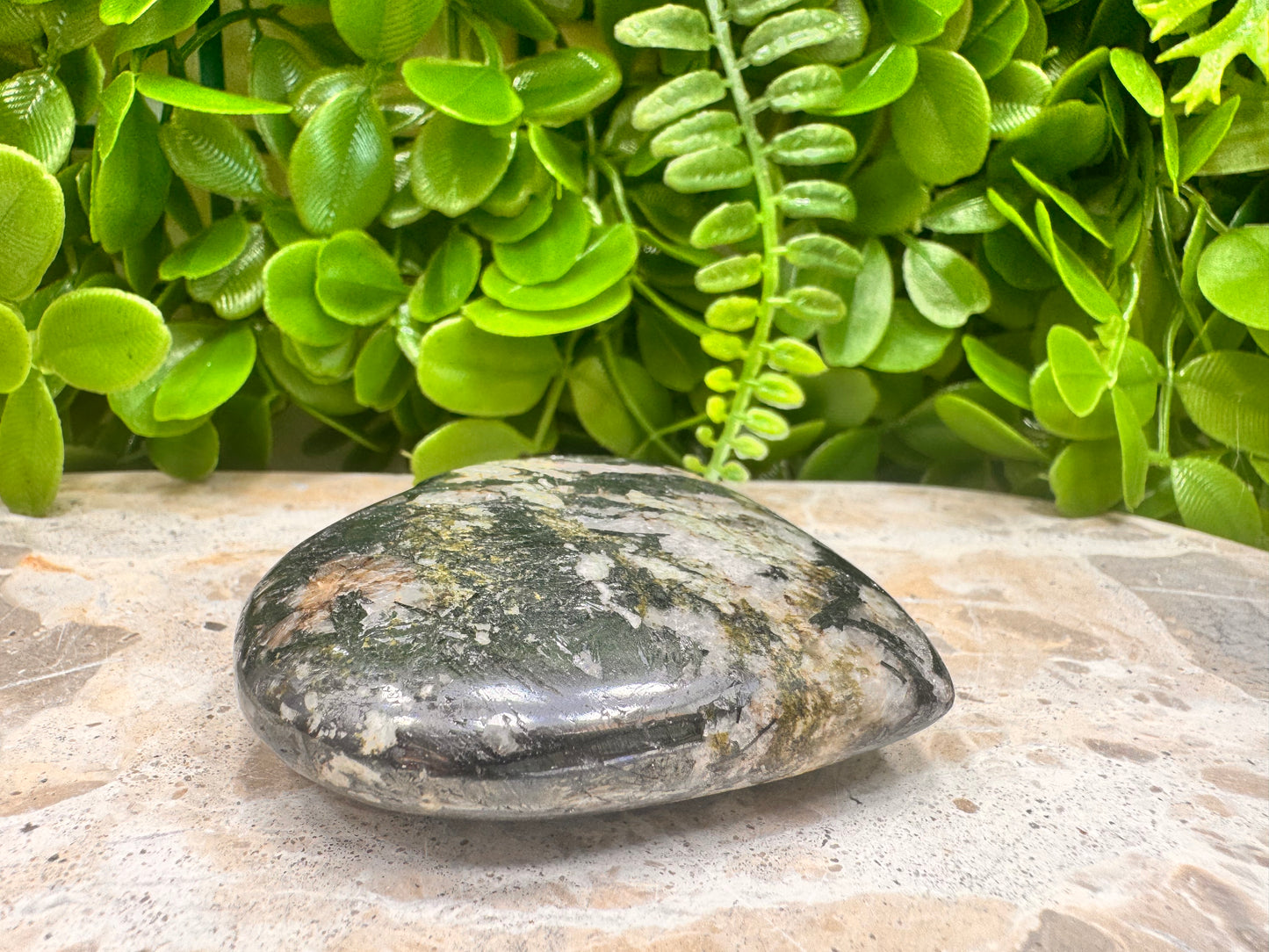 Epidote Hematite / Quartz Heart 206g