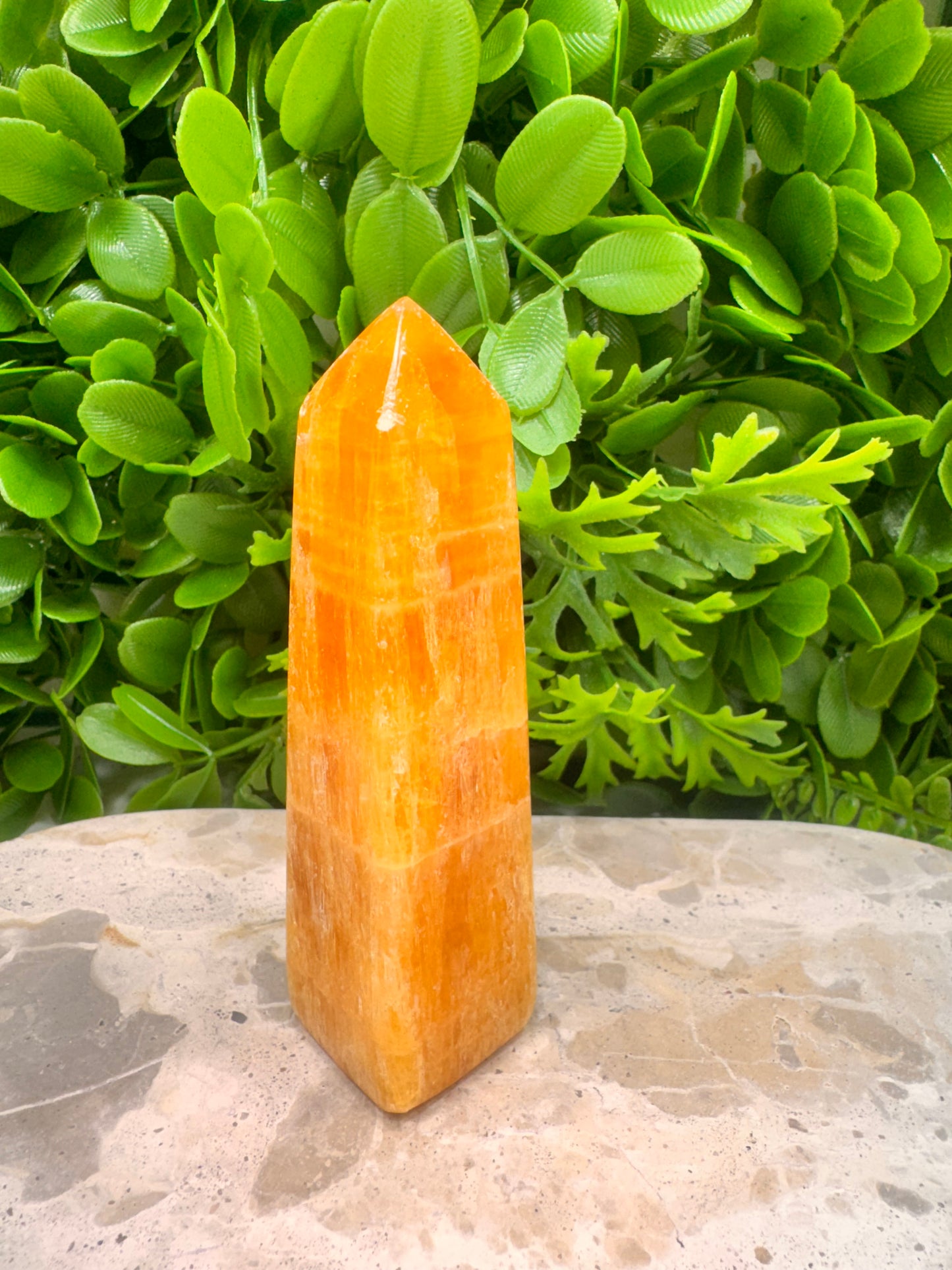 Crystalised Orange Calcite Tower 210g