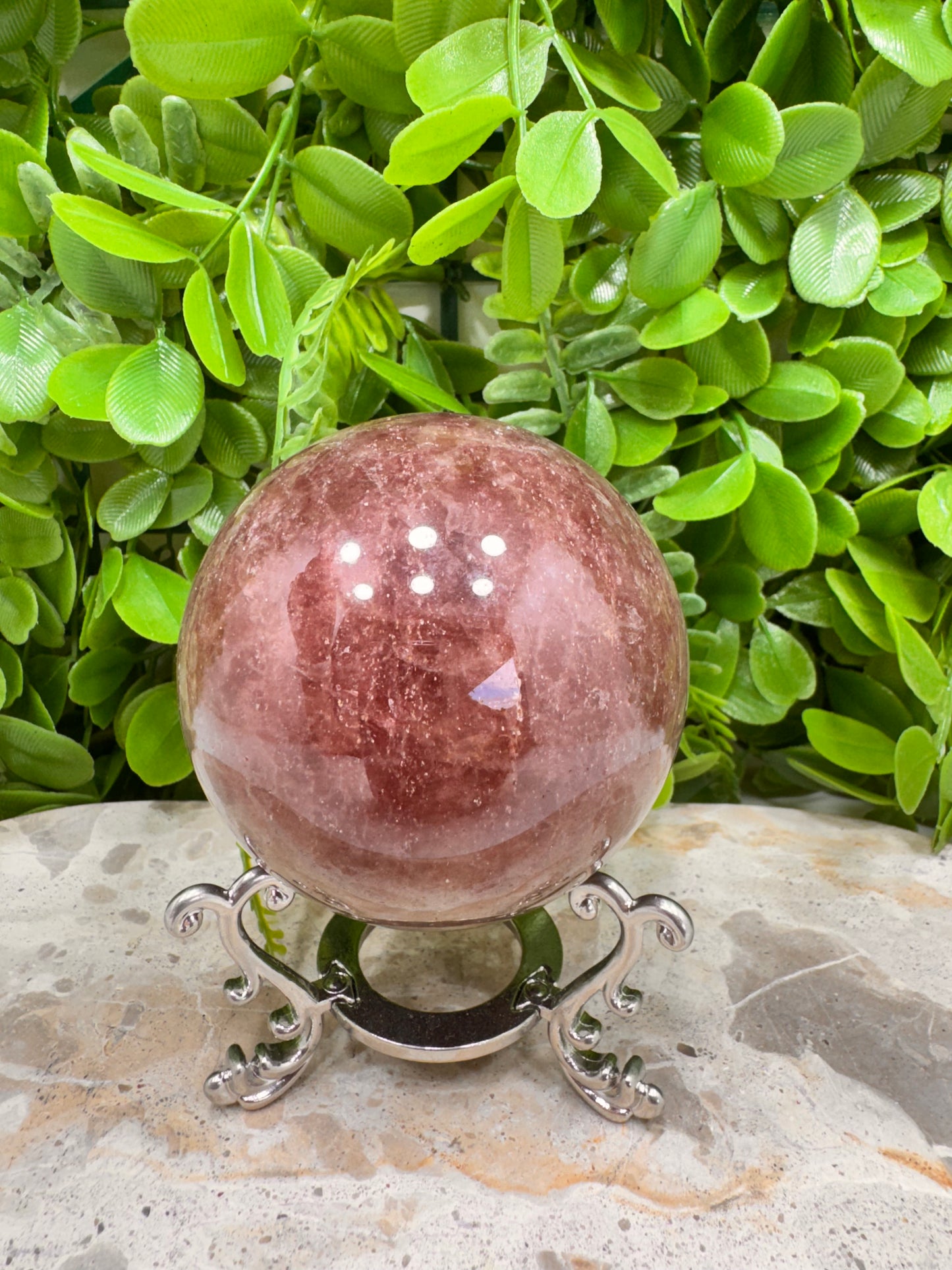 Strawberry Quartz Sphere 486g