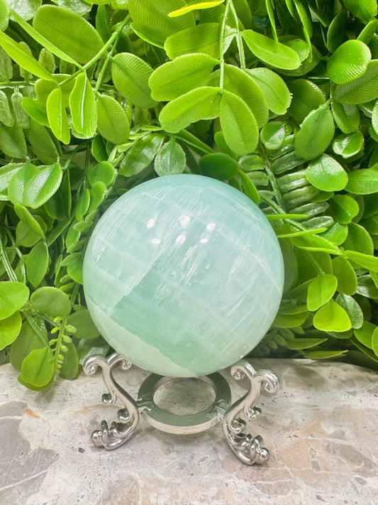 Pistachio Calcite Sphere 646g
