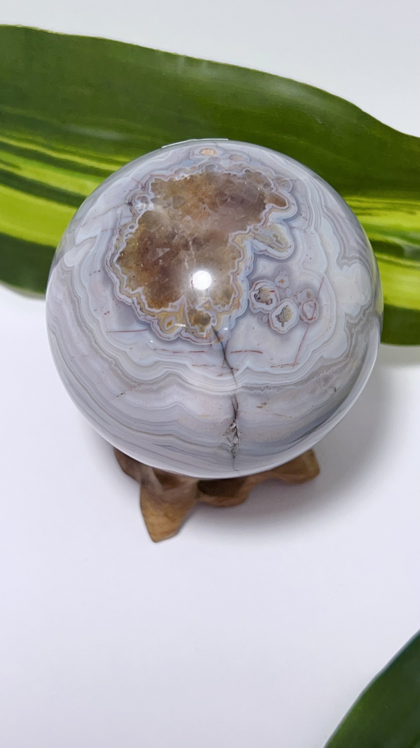 Amethyst and Mexican Agate Sphere 328g