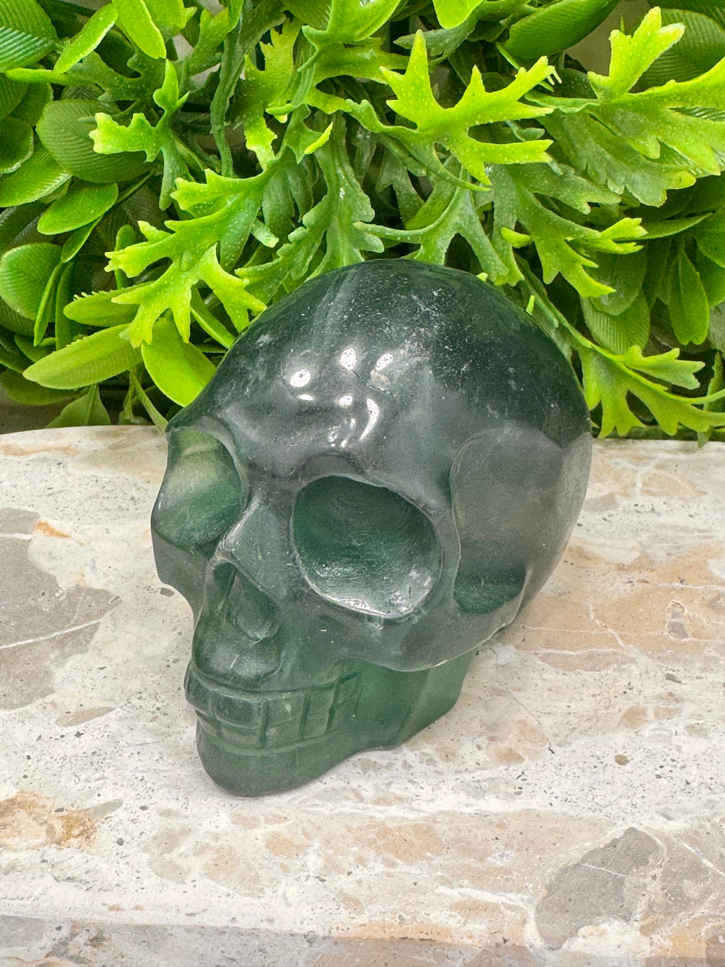 Green Fluorite Skull 522g