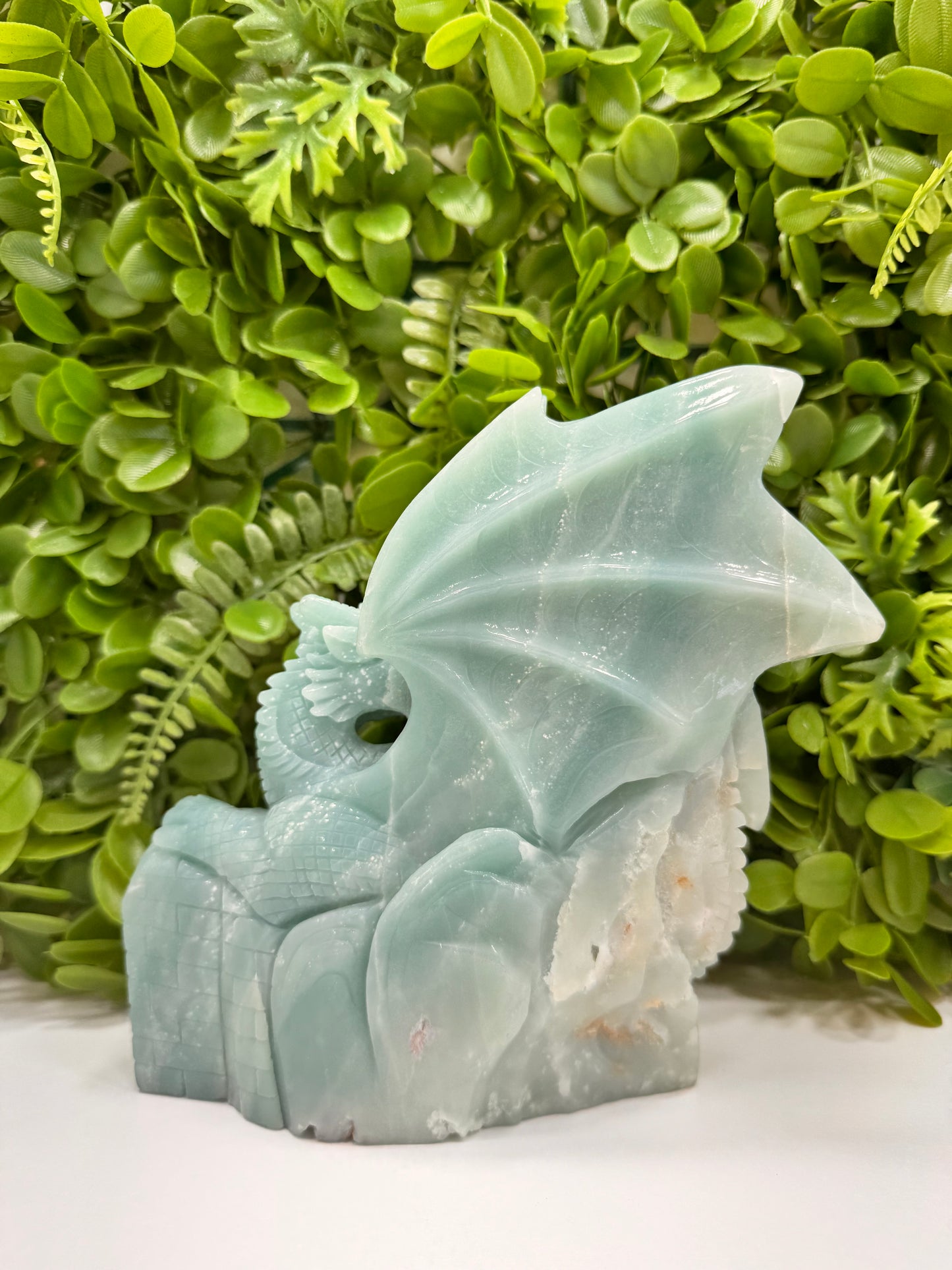 Blue Chalcedony Dragon 1862g