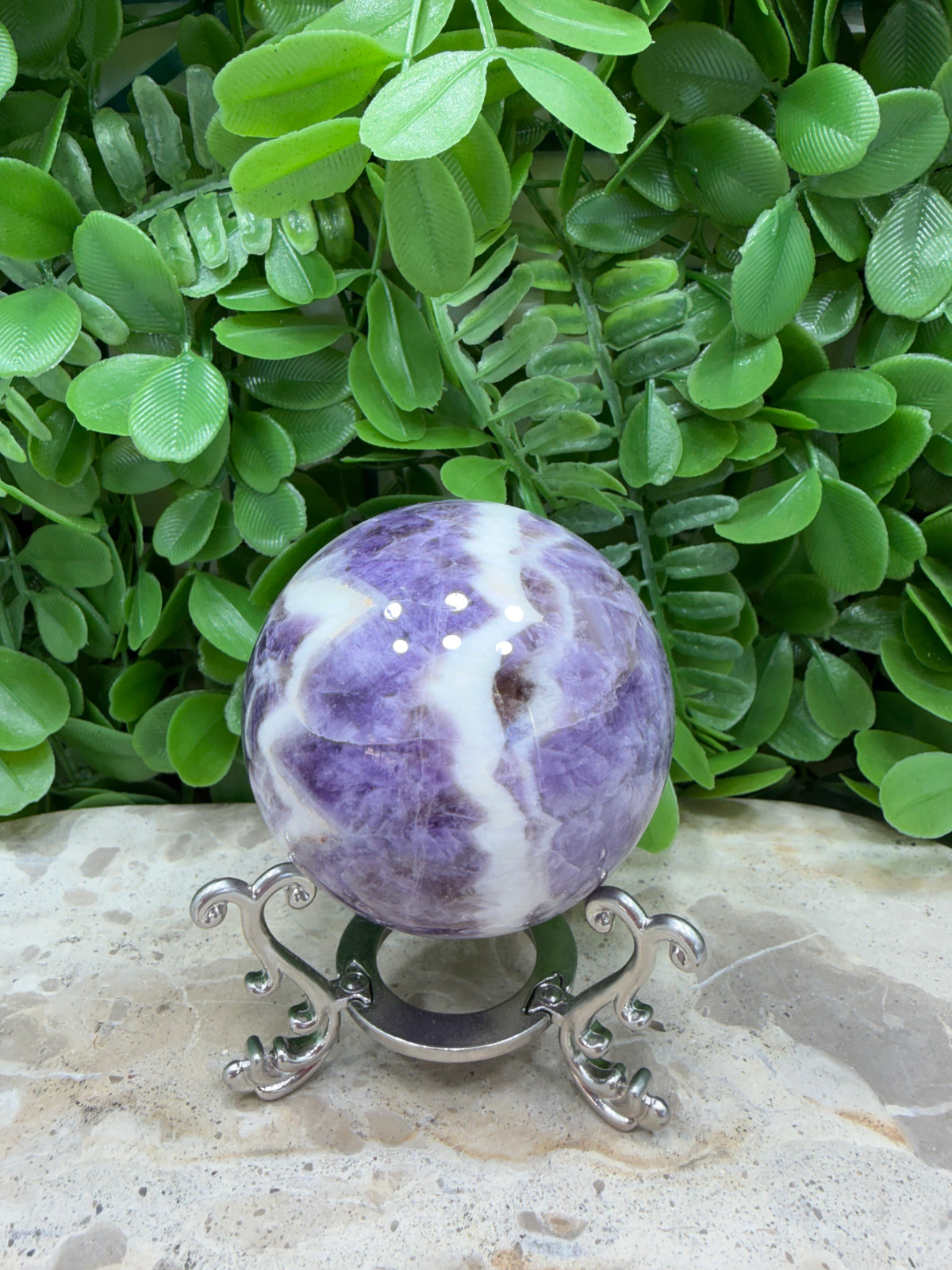 Chevron Amethyst Sphere 327g