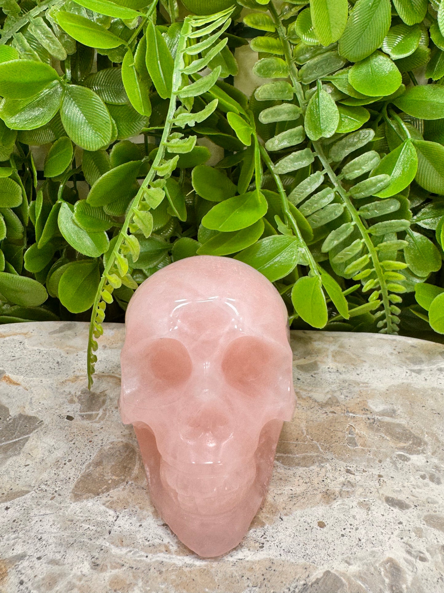 Rose Quartz Skull 336g