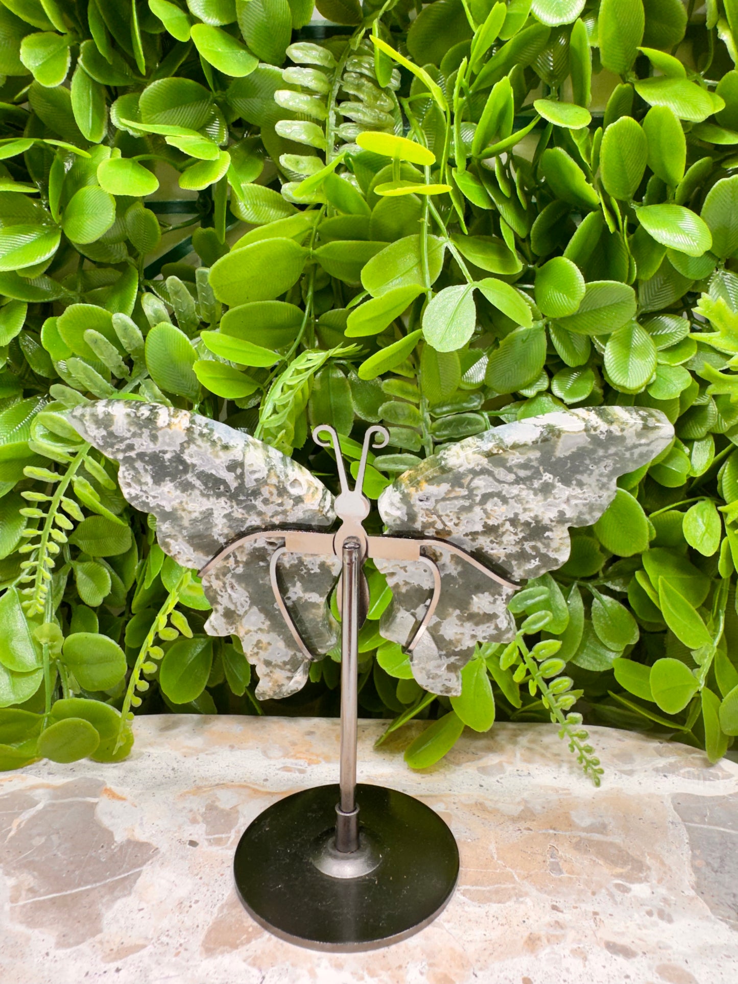 Moss Agate Butterfly 154g