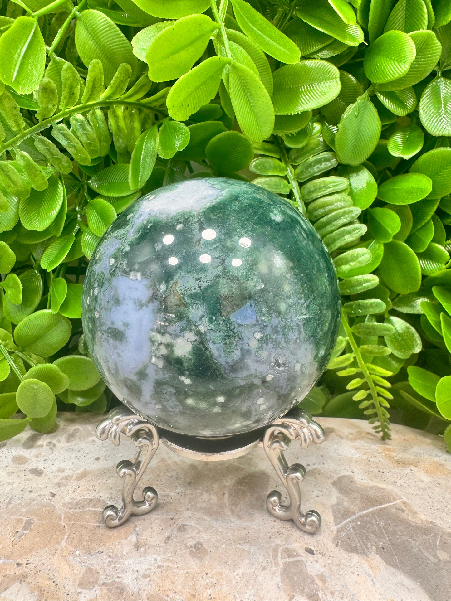 Moss Agate Sphere 672g
