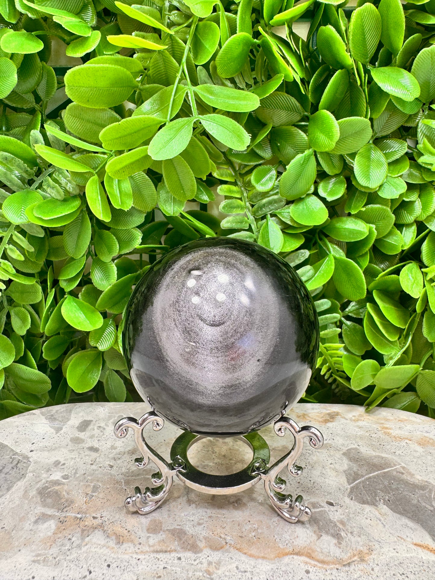 Silver Sheen Obsidian Sphere 434g