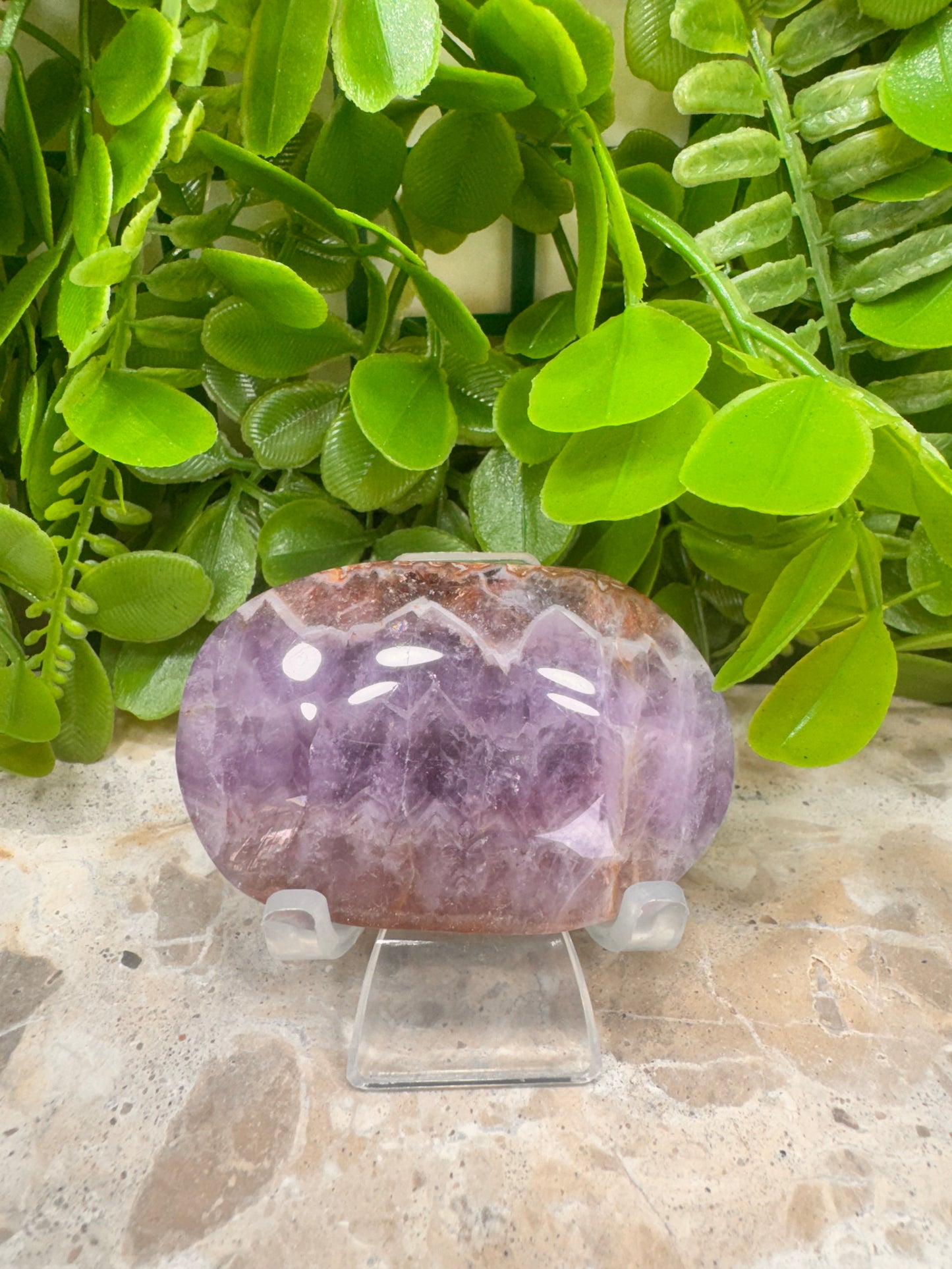 Amethyst/Mexican Agate Palm Stone 100g