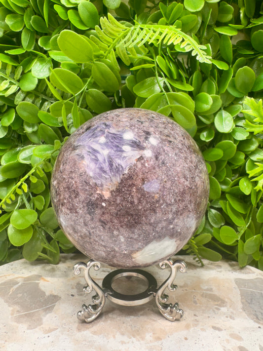 Lepidolite Unicorn Sphere 1294g