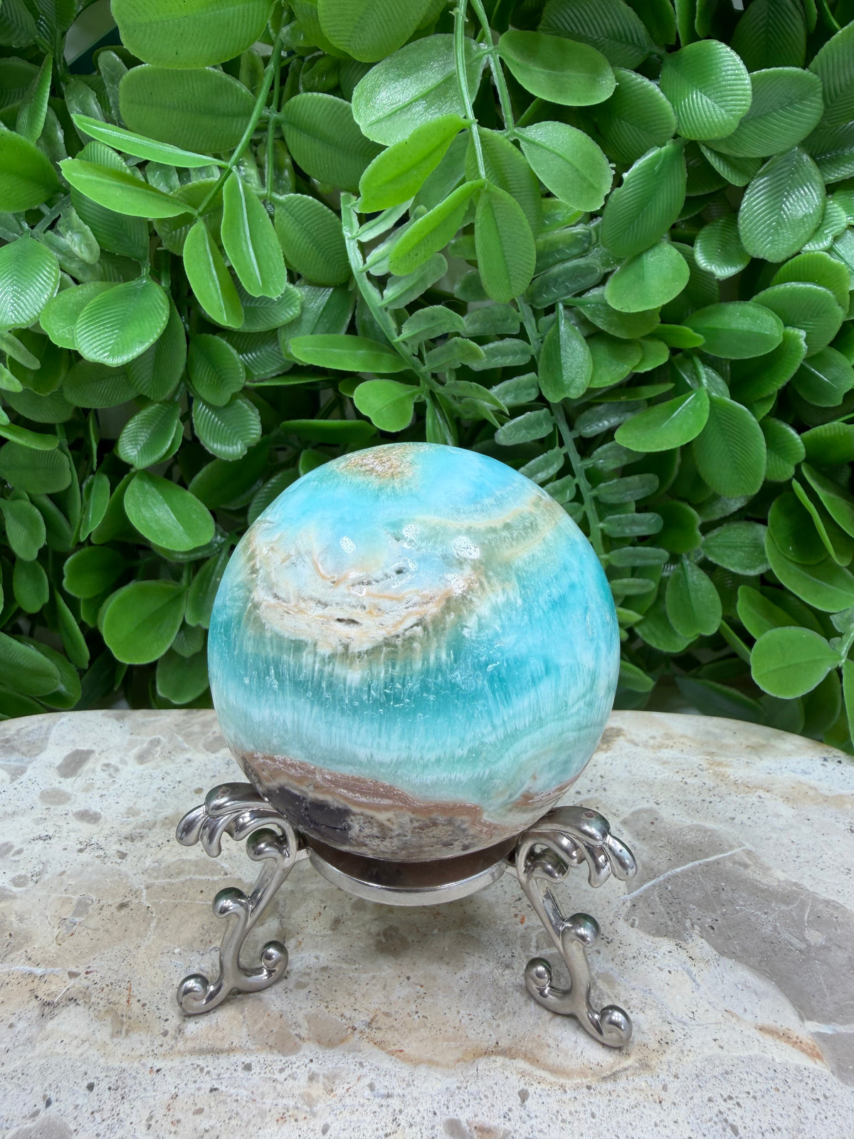 Blue Smithsonite Sphere | Calm • Compassion • Emotional Healing
