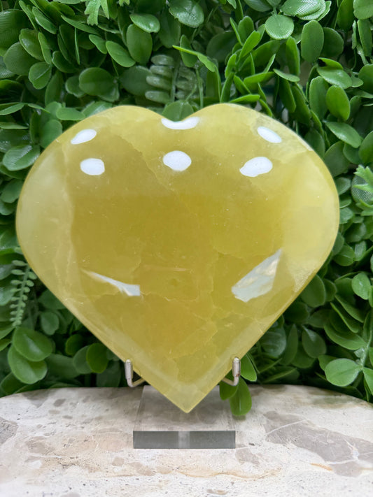 Lemon Calcite Heart 1446g| Joy • Confidence • Motivation