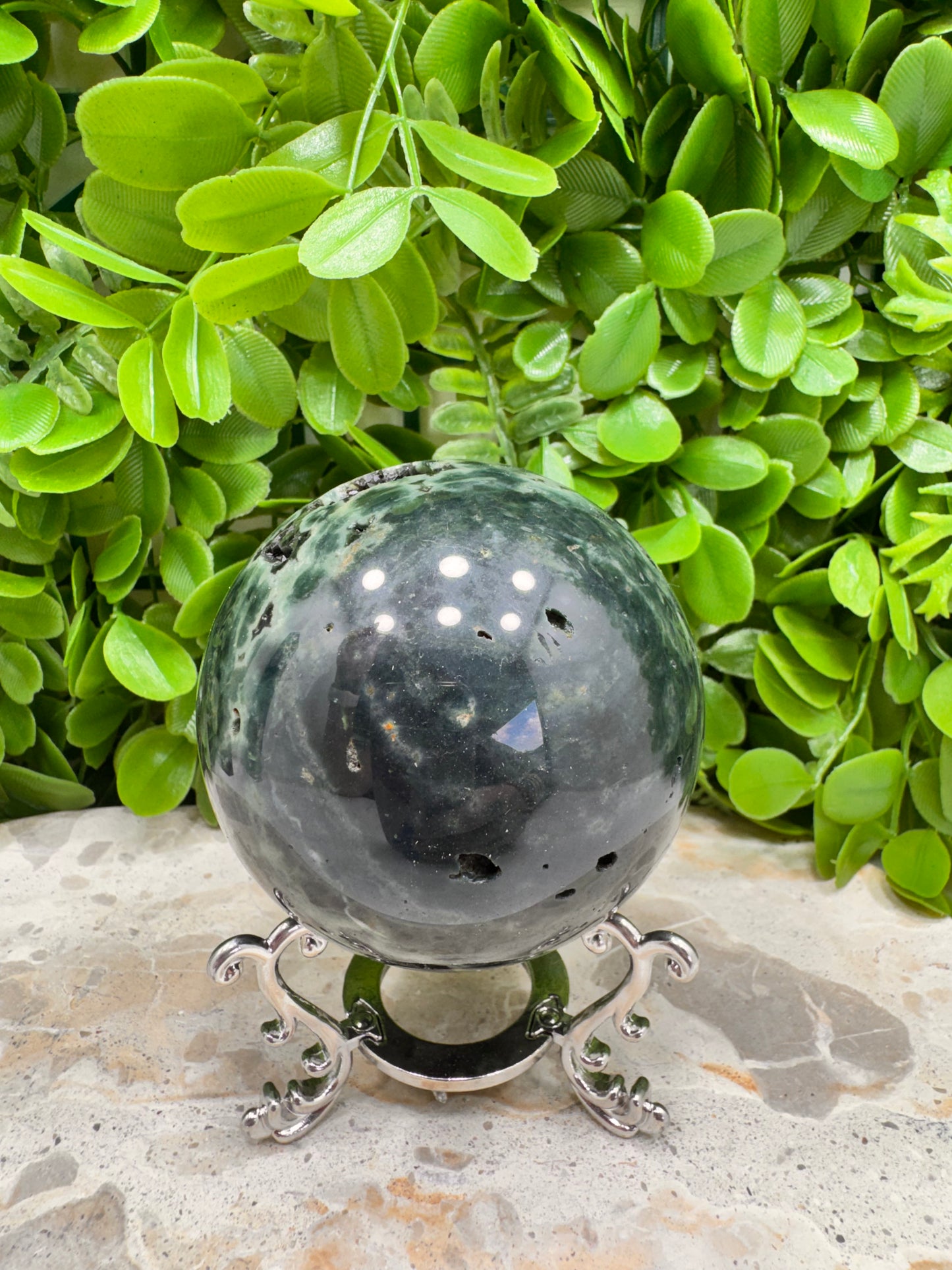 Bubble Ocean Jasper Sphere 536g