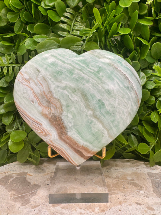 Blue Caribbean Calcite Heart 1086g