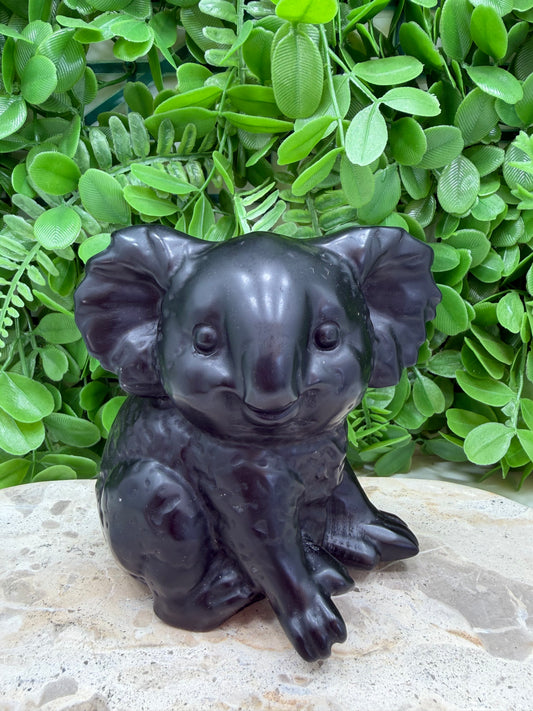 Black Obsidian Koala Bear | Protection • Grounding • Strength