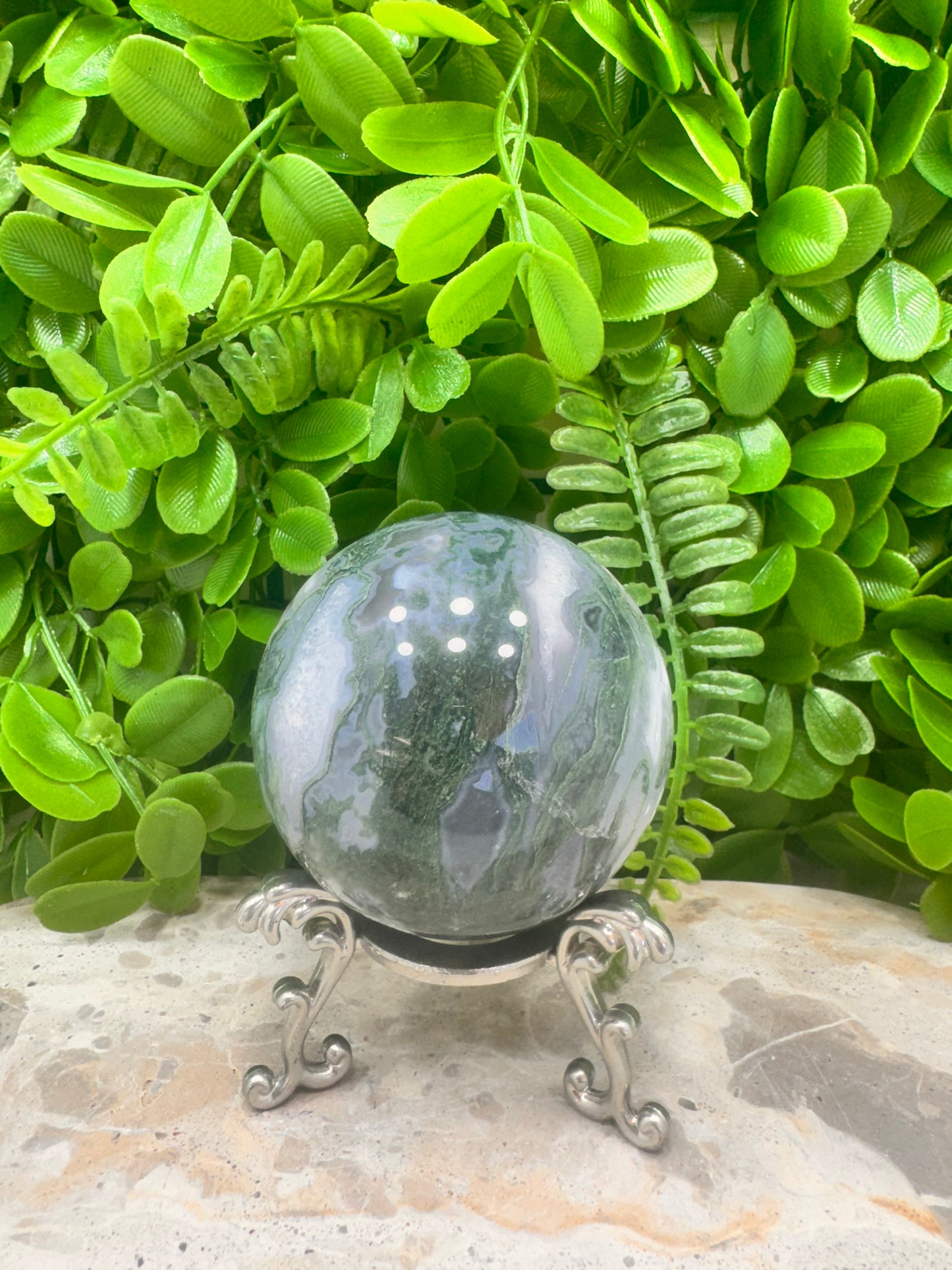 Moss Agate Sphere 432g