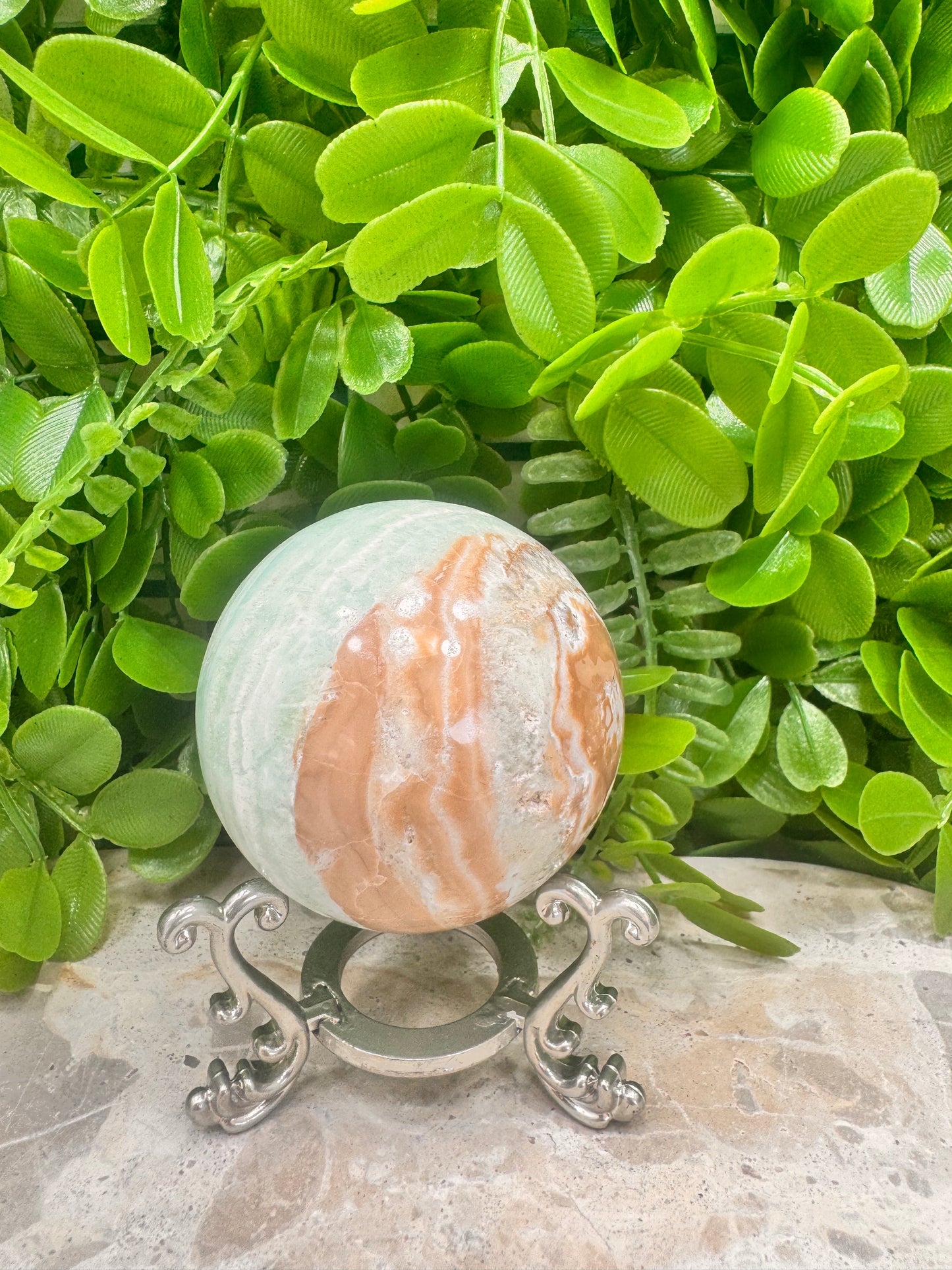 Caribbean Calcite Sphere 378g