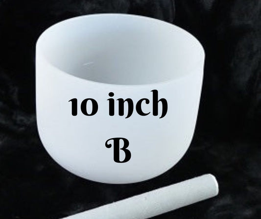 10 Inch Singing Bowl B Frosted Quartz
