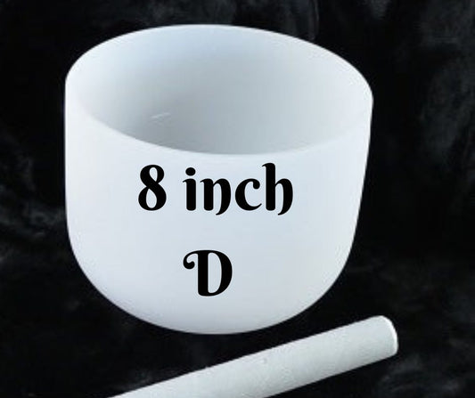8 Inch Singing Bowl D Frosted Quartz