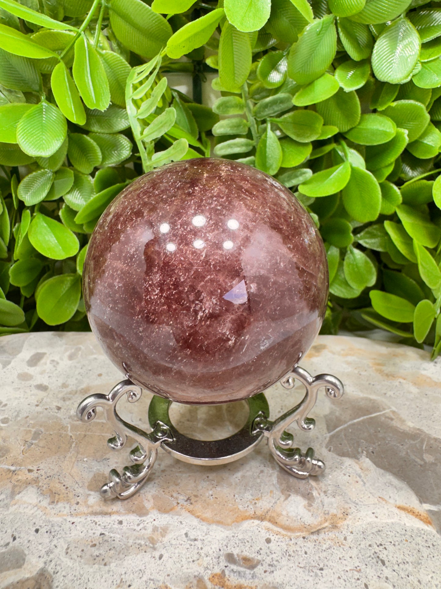 Strawberry Quartz Sphere 400g