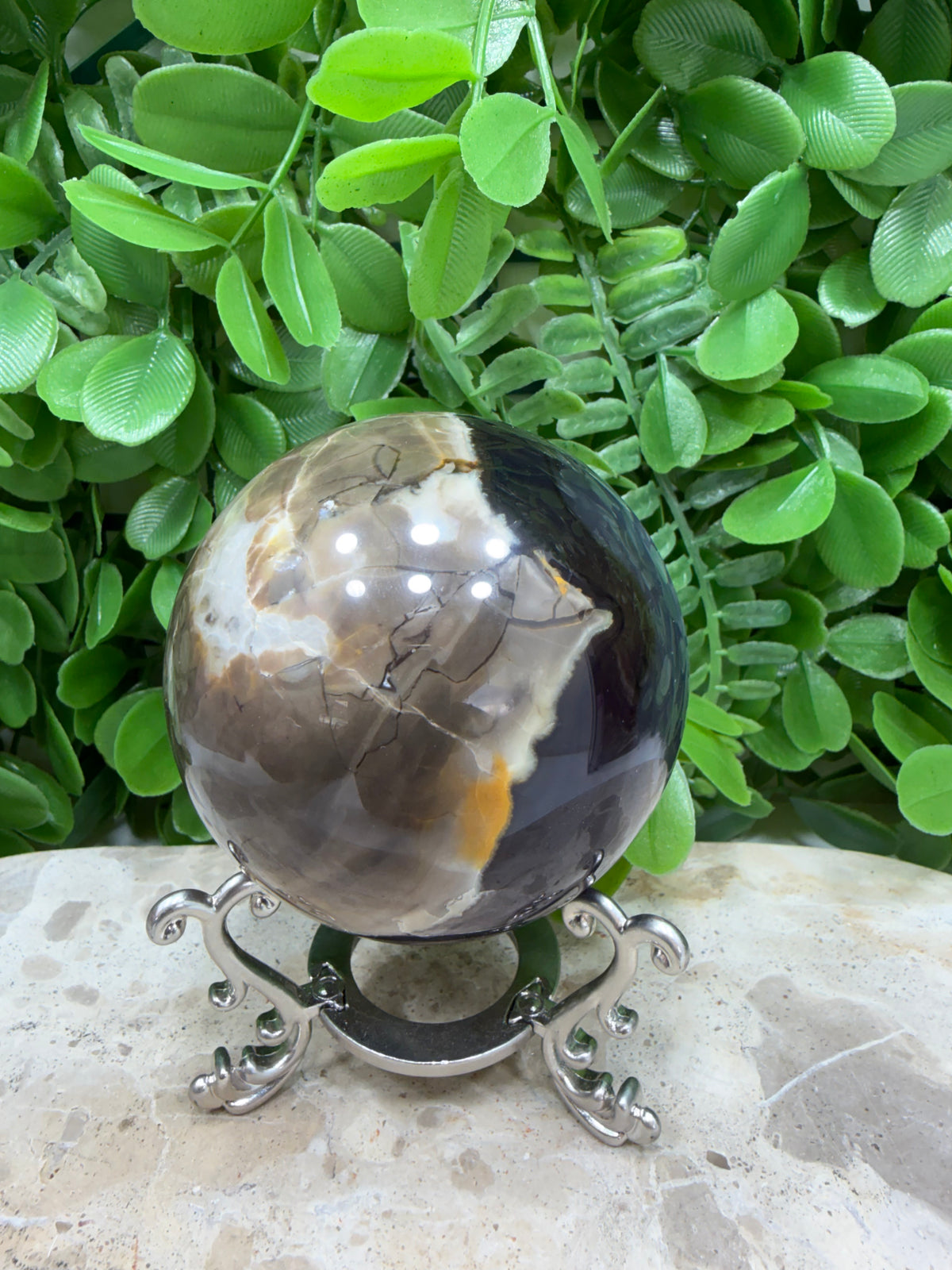 Volcanic Agate Sphere | Grounding • Protection • Strength