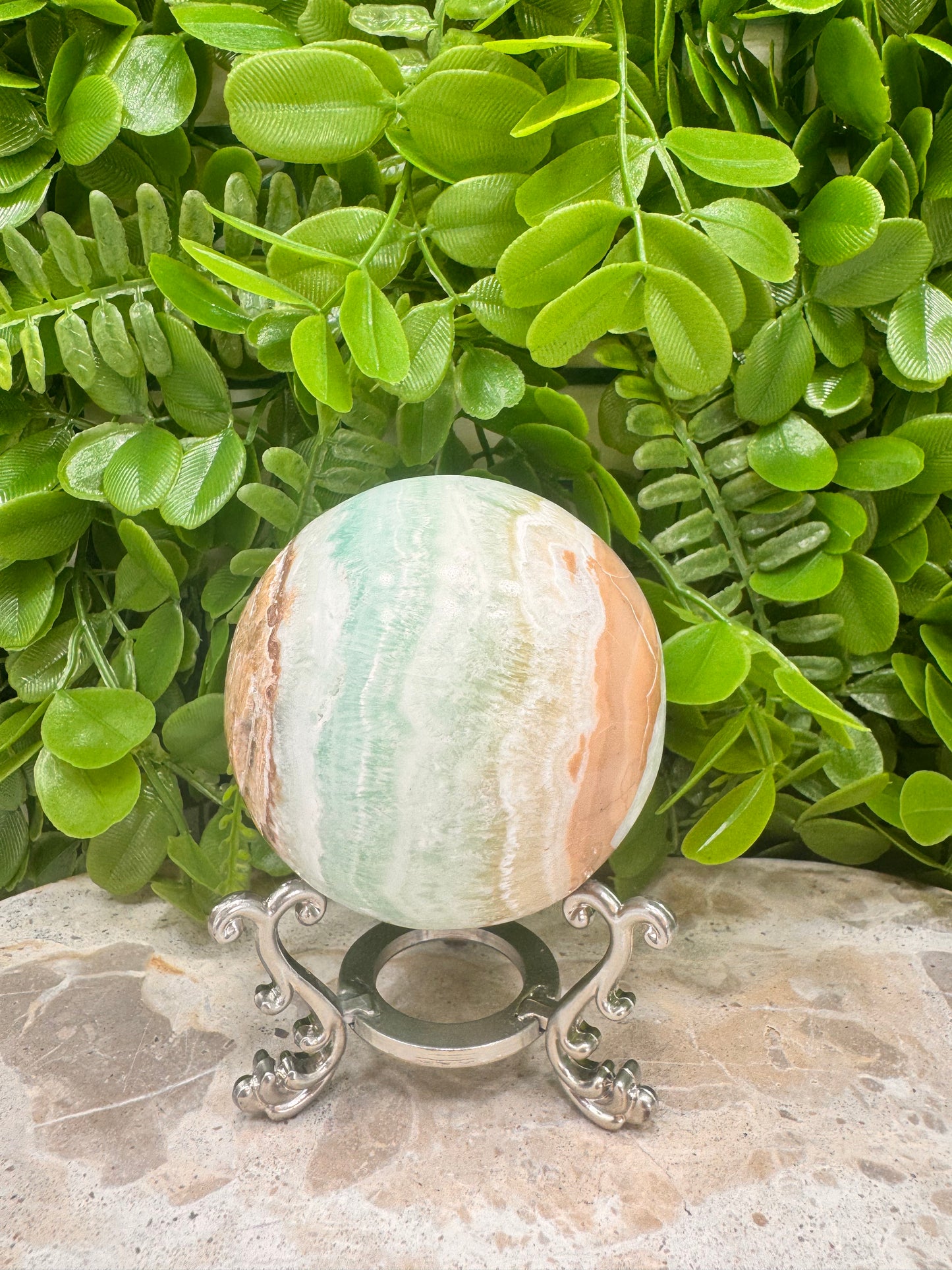 Blue Caribbean Calcite Sphere 554g