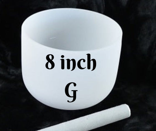 8 Inch Singing Bowl G Frosted Quartz