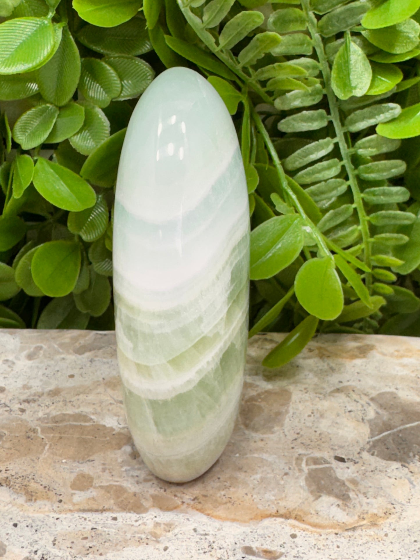 Standing Pistachio Calcite 358g