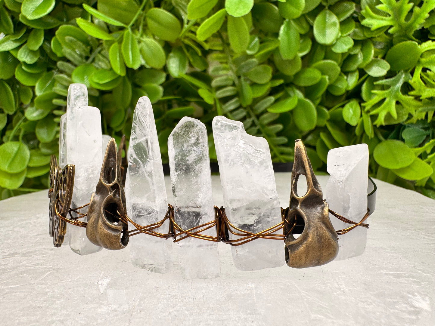 Clear Quartz Butterfly Raven Tiara 100g