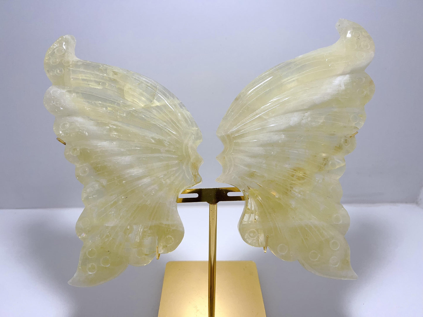 Citrine Butterfly Wings with Gold Stand