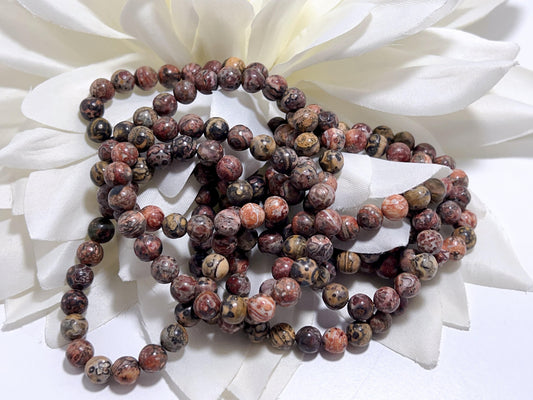 Leopard Skin Jasper Bracelet 8mm